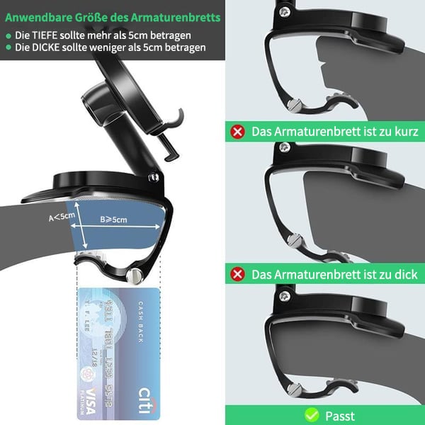 🏆2026 Neuankömmling 50% RABATT - 360-Grad-drehbare Handyhalterung fürs Armaturenbrett im Auto