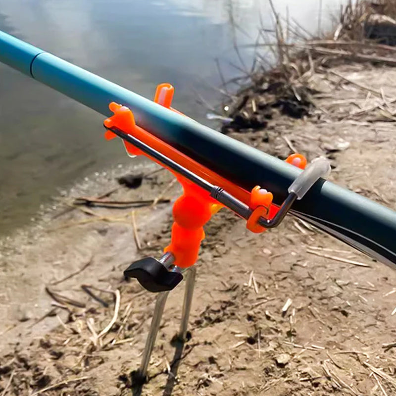 🎣 50% RABATT! 🔄 Multifunktionaler Rutenhalter mit Selbstverriegelung – Erdspieß, 360° verstellbar, für Hand- & Meeresruten