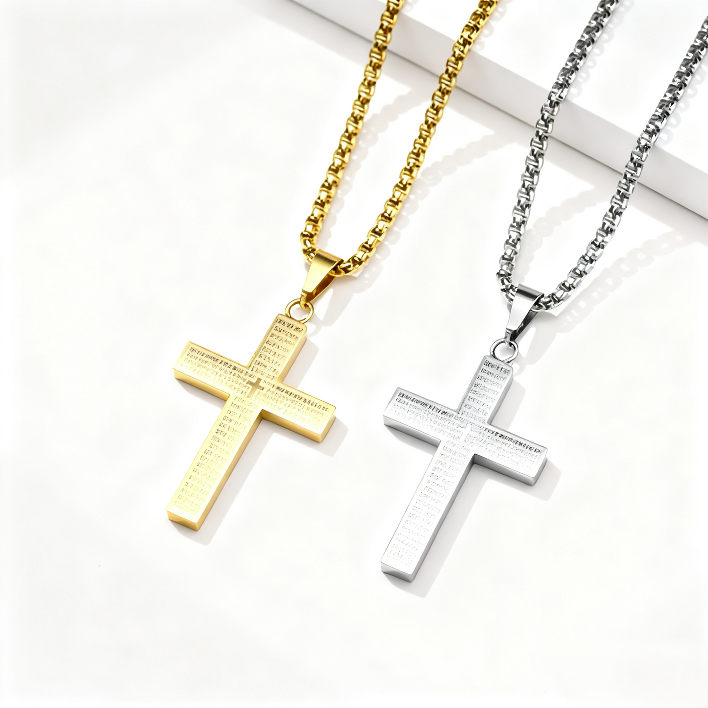 ✝️Lord Gebet Scibble Kreuz Halskette