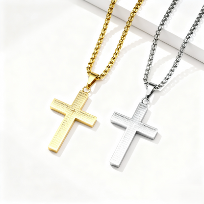 ✝️Lord Gebet Scibble Kreuz Halskette