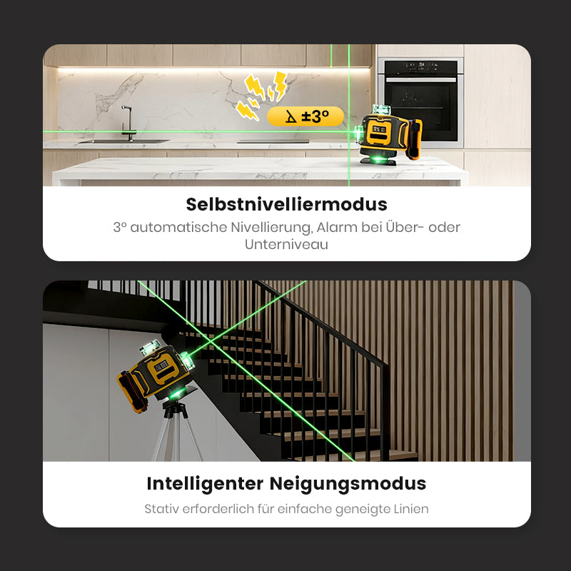 📏 Multifunktions-Laserwasserwaage – Selbstnivellierend, Horizontale & Vertikale Linien & Ideal für Heimwerker 🔧
