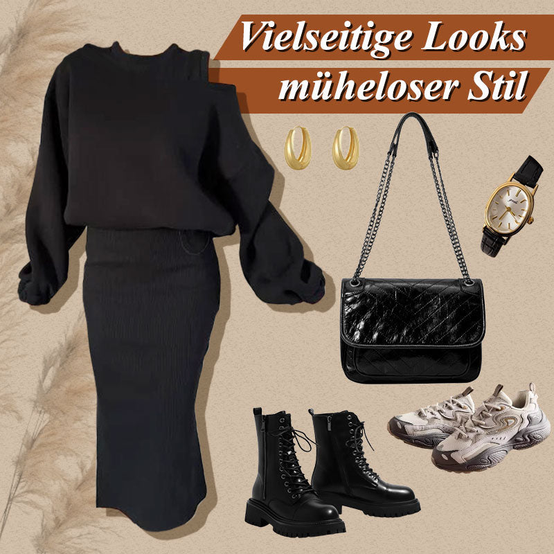 🍂2-teiliges Set, Sweatshirt und ärmelloses Kleid für Frauen