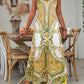 ⌛🔥Limited Edition 2026🎁 Retro-Print V-Ausschnitt Trägerloses Maxikleid für Damen