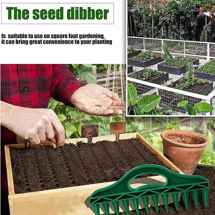 ⏳Begrenzte Zeit 50% Rabatt💥🌱Garten-Saatgutabstandshalter & Dibbler - 12-Loch-Präzisions-Pflanzwerkzeug