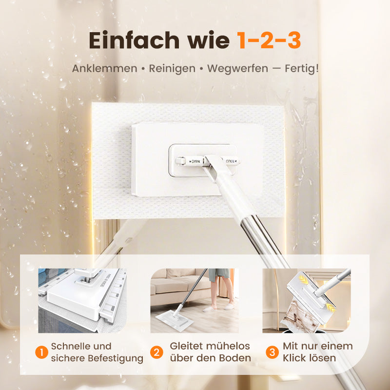 🎁Begrenzte Stückzahl 50% Rabatt🧹✨ Einweg-Staubmopp mit 4 wiederverwendbaren Bezügen – Praktisch und effektiv 💥🌟