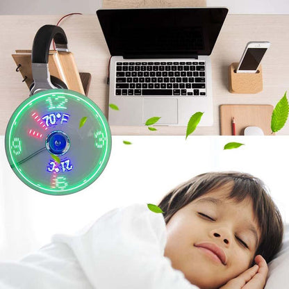 🔥2026 Heiße Produkte USB Ventilator mit LED Uhr & Temperaturanzeige, Flexibler Schwanenhals Lüfter, Leise & Sicher für Büro, Homeoffice & Reisen