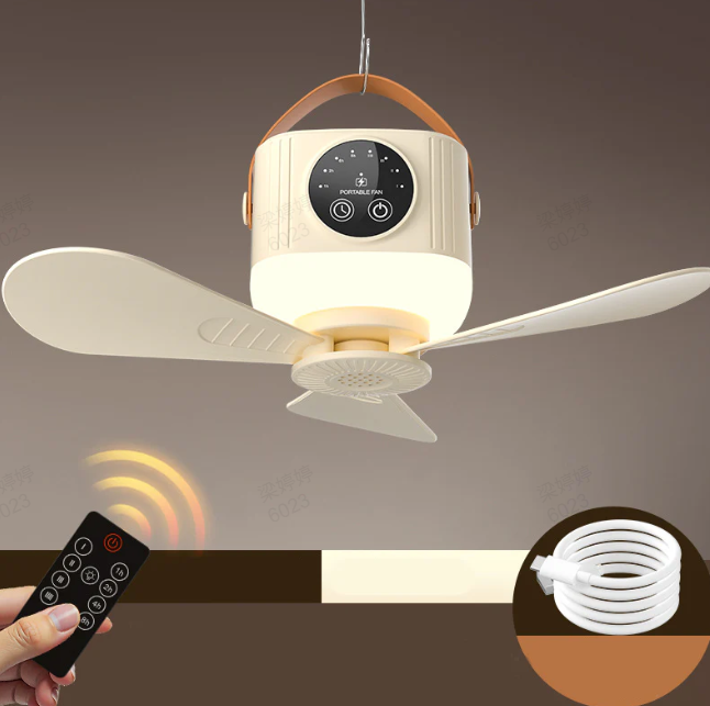 🌬️💡 50% RABATT! Auf wiederaufladbaren Deckenventilator mit LED – Kabellos, leise & dimmbar – Perfekt für Schlafzimmer, Balkon, Camping & Stromlose Räume ✨