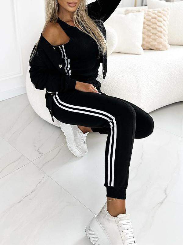 Dreiteiliges Set für Damen, bestehend aus einer Jacke und einer Baseballhose