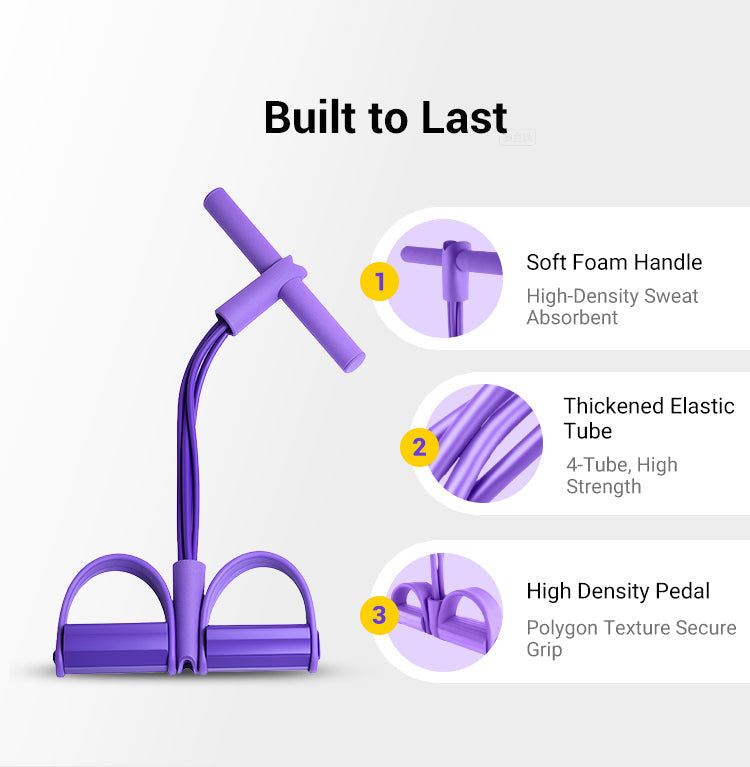 💎💪Multifunktionales Pedal-Widerstandsband, elastisches Zugseil für das Fitnesstraining, Ganzkörpertraining für das Heim-Fitnessstudio, Sit-ups, Yoga, Bauchmuskeltraining – Summervibes