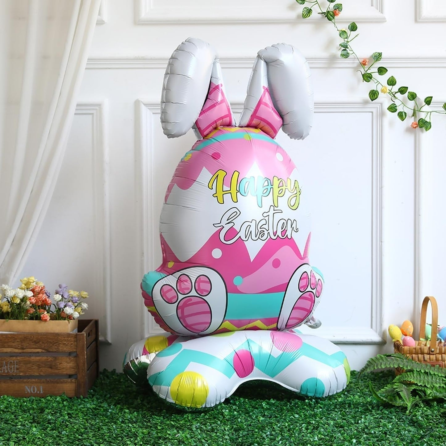 🎁 Oster-Frühbucher-Sale 🐰 Riesen 3D-Steh-Hase-Ballon – selbststehend für festliche Stimmung