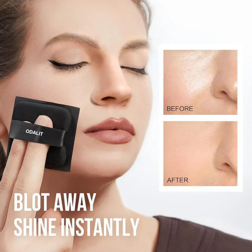 💖1+1 GRATIS✨Schwarzes Magnet-Öl-Blotting-Papier🥇Puder integriert🌿Kontrolliert Hautfettigkeit
