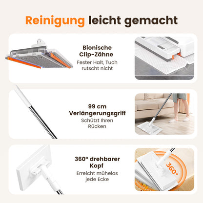 🎁Begrenzte Stückzahl 50% Rabatt🧹✨ Einweg-Staubmopp mit 4 wiederverwendbaren Bezügen – Praktisch und effektiv 💥🌟