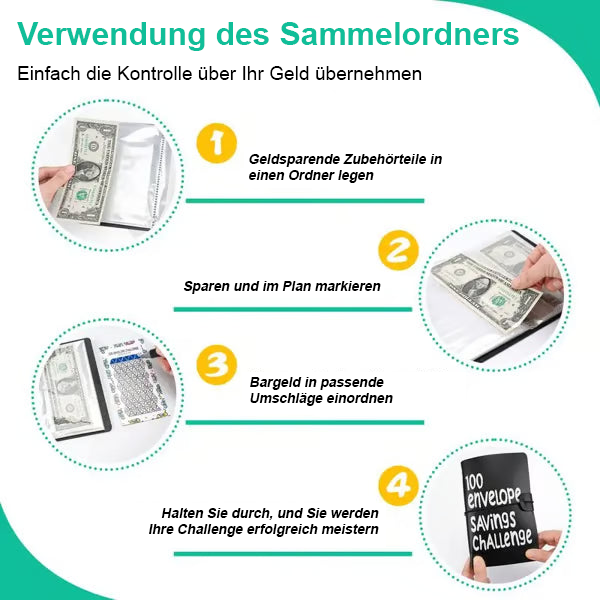⚡50K+ verkauft!💝Spartipps-Buch mit Umschlägen💸