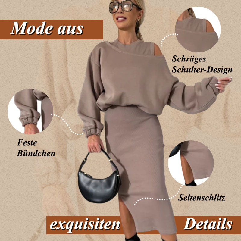 🍂2-teiliges Set, Sweatshirt und ärmelloses Kleid für Frauen
