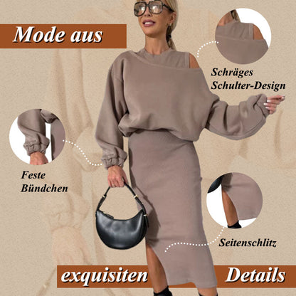 🍂2-teiliges Set, Sweatshirt und ärmelloses Kleid für Frauen