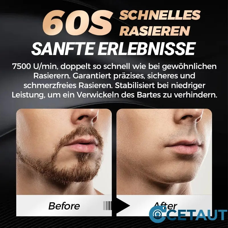 🔥 💦 Scharfer, bartloser, wasserdichter, tragbarer, schnell aufladbarer USB-Rasierer für Herren