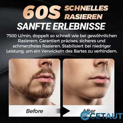 🔥 💦 Scharfer, bartloser, wasserdichter, tragbarer, schnell aufladbarer USB-Rasierer für Herren