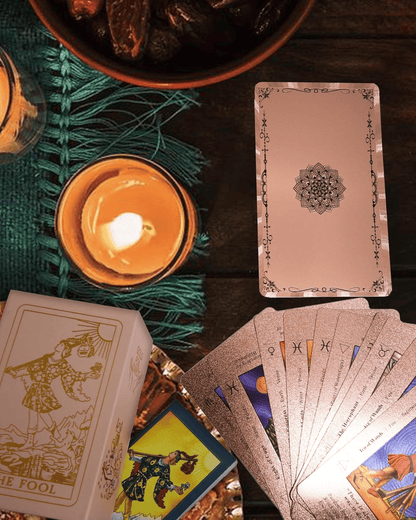 🔮✨ Witchy Cauldron Tarotkarten-Set – Roségold, Inklusive Begleitbuch & Wasserdichte Folien 🎴📖