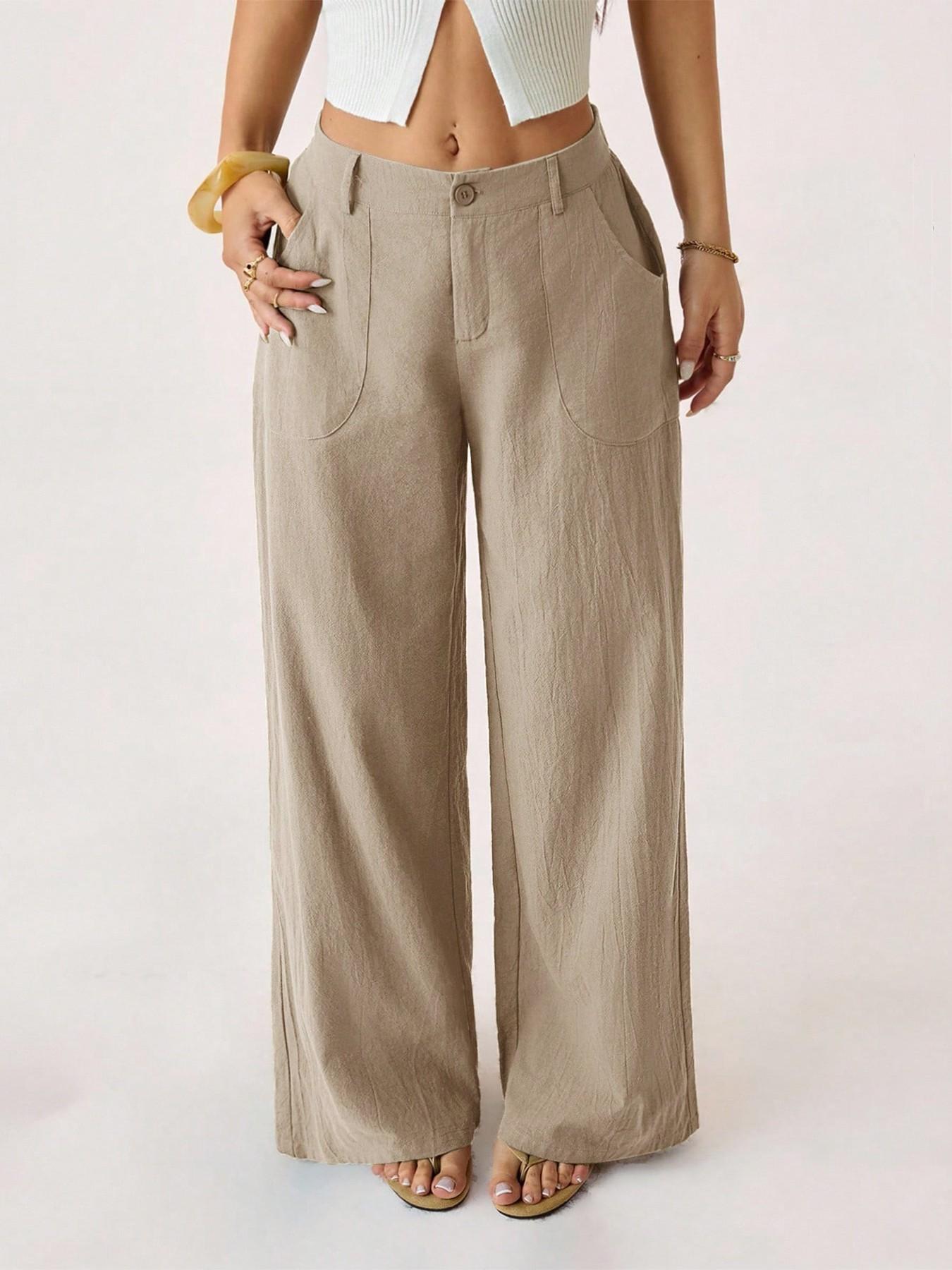 🔥 HALBPREIS DEAL ☀️ Lässige Damen Loungehose aus Baumwoll-Leinen-Mix 👖 Fließend, gerades Bein & hoher Bund – perfekt für Sommer & Alltag 🌸