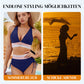 👙 LIMITIERTER 50% RABATT! Patchwork-Bikini 2-teiliges Set, V-Ausschnitt High-Waist Badeanzug für Damen, 2 Farben