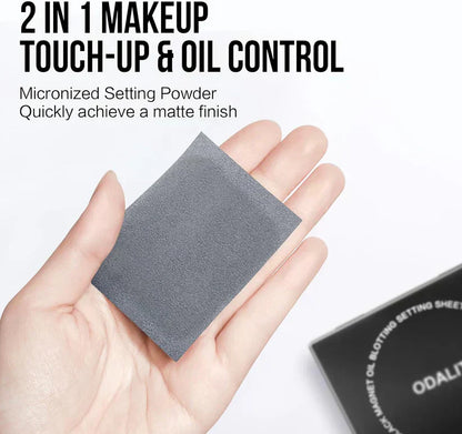 💖1+1 GRATIS✨Schwarzes Magnet-Öl-Blotting-Papier🥇Puder integriert🌿Kontrolliert Hautfettigkeit