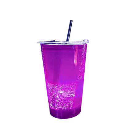🥤Wasseraktivierter LED-Leuchtbecher mit Strohhalm – Für Partys, Bars & Veranstaltungen✨