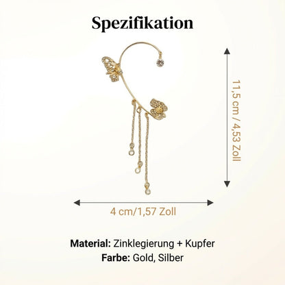 💕Schlichte Ohrclips mit Schmetterlings- und Blumenmotiv & Quasten – Elegant & bequem, ohne Ohrloch 🌸🦋