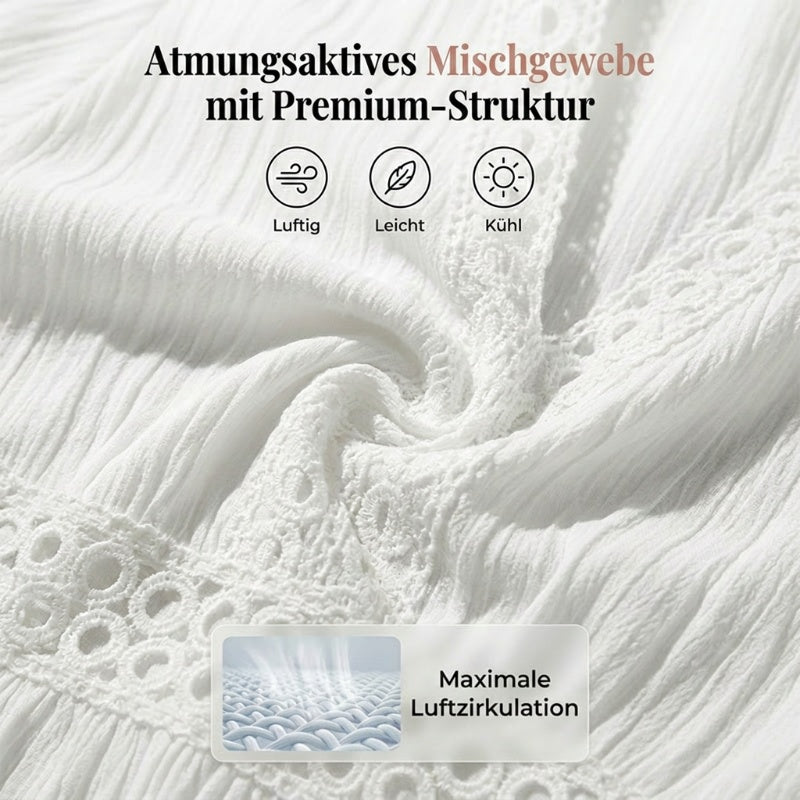 Schickes Kleid mit V-Ausschnitt und Spitzenausschnitten