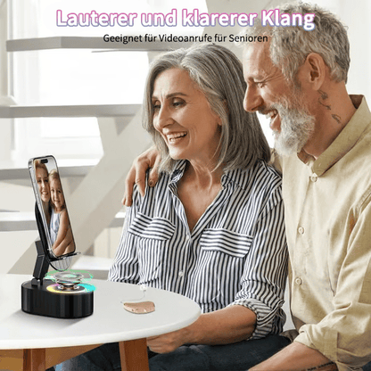 ✨ 2025 Upgrade Handyhalter mit Ein-Touch-Lautsprecher, Powerbank und warmem Umgebungslicht! 🌟