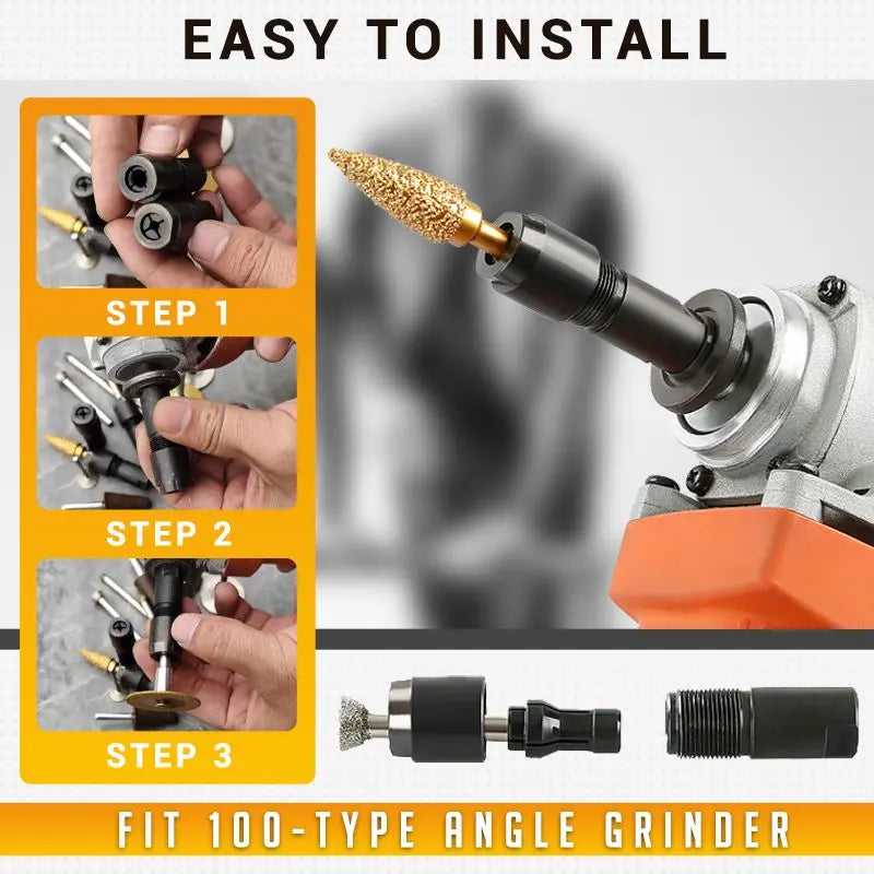 ⚙️ KAUFE 2, ERHALTE 1 GRATIS! 🔧 Winkelschleifer-Adapter – 3mm/6mm Spannfutter, Langlebig & Kompatibel mit 100-Typ für Schleifen, Polieren & Schneiden ✨