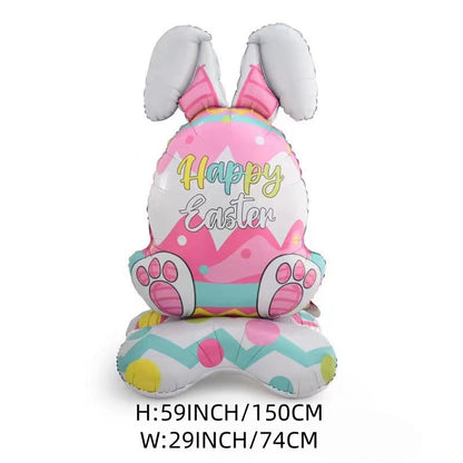 🎁 Oster-Frühbucher-Sale 🐰 Riesen 3D-Steh-Hase-Ballon – selbststehend für festliche Stimmung
