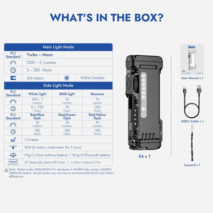 LED-Arbeitsleuchte mit 180° drehbarem Kopf