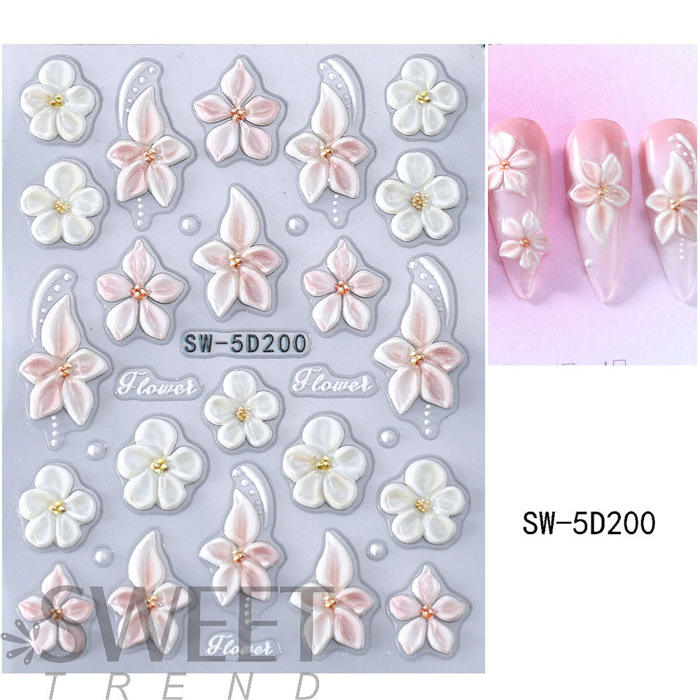 🌸🔥1 kaufen, 1 gratis💅 5D Blumen-Nagelsticker🌺