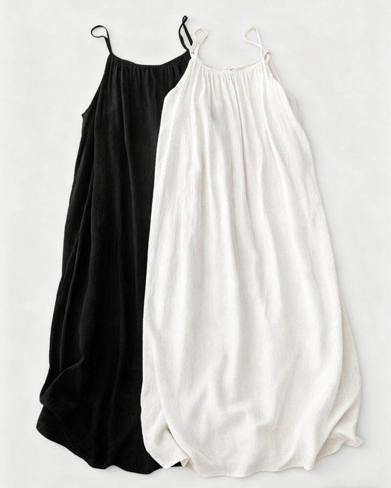 👗 58% RABATT! 💃 Einfarbiges Rückenfreies Cami-Kleid für Damen – Leicht, Luftiger Schnitt & Perfekt Für Den Sommer ☀️
