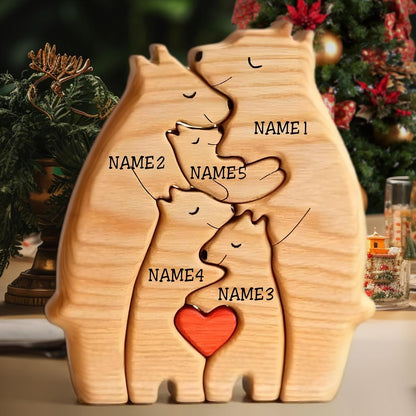 🧩❤️🫂Bärenfamilie Umarmung Holzdekoration für Kinder🐻🎁