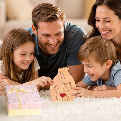 🧩❤️🫂Bärenfamilie Umarmung Holzdekoration für Kinder🐻🎁
