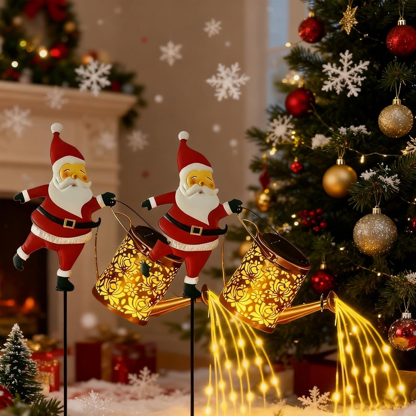🎁🎅Weihnachts-Sonderverkauf – 50 % Rabatt💝Solare Santa-Gießkanne-Laterne🎄