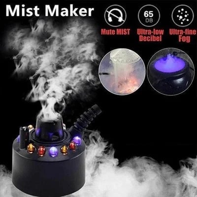 💨 JETZT 50 % RABATT! ⚡ Ultraschall-Nebelmaschine mit 12 LEDs – Erzeugt kühlen Nebel und farbiges Licht – Ideal für Luftbefeuchter, Springbrunnen oder Halloween-Dekoration – läuft leise im Wasser 💧✨
