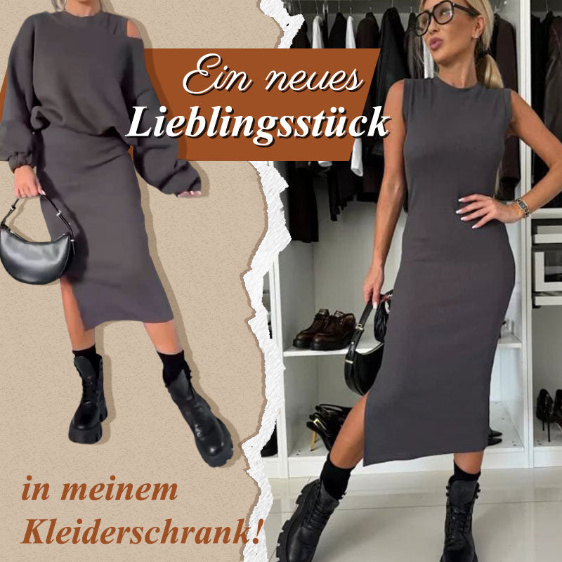 🍂2-teiliges Set, Sweatshirt und ärmelloses Kleid für Frauen