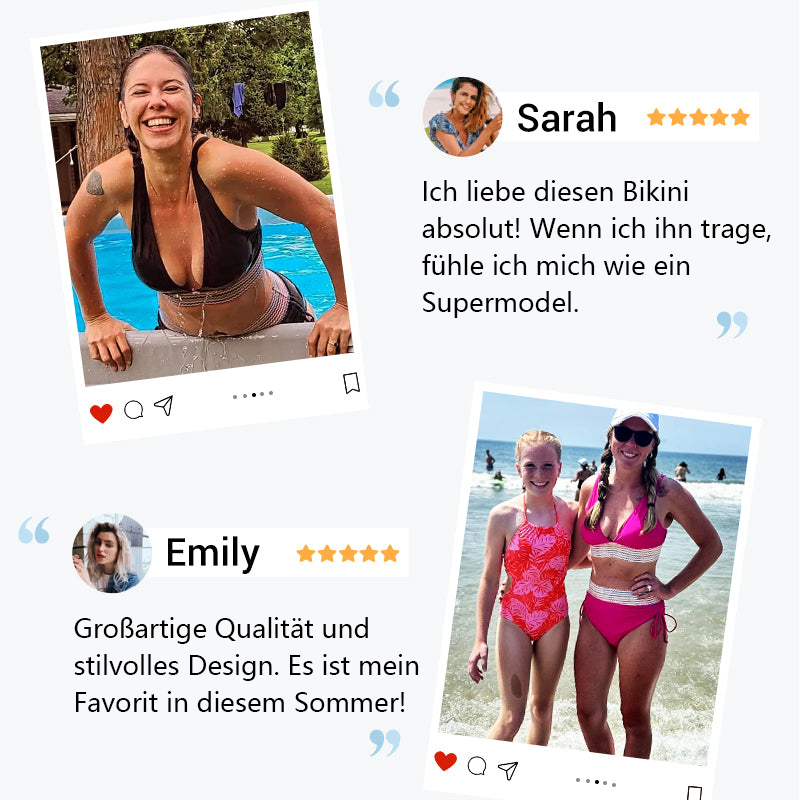 👙 LIMITIERTER 50% RABATT! Patchwork-Bikini 2-teiliges Set, V-Ausschnitt High-Waist Badeanzug für Damen, 2 Farben