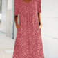🌸2025 NEW SALES - 50% OFF🌸💃Casual Women Cotton Scoop Neck Floral Dress (8 Colors with Pockets)