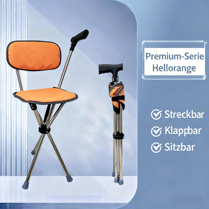 🔥2-in-1 Gehstock mit Klappstuhl