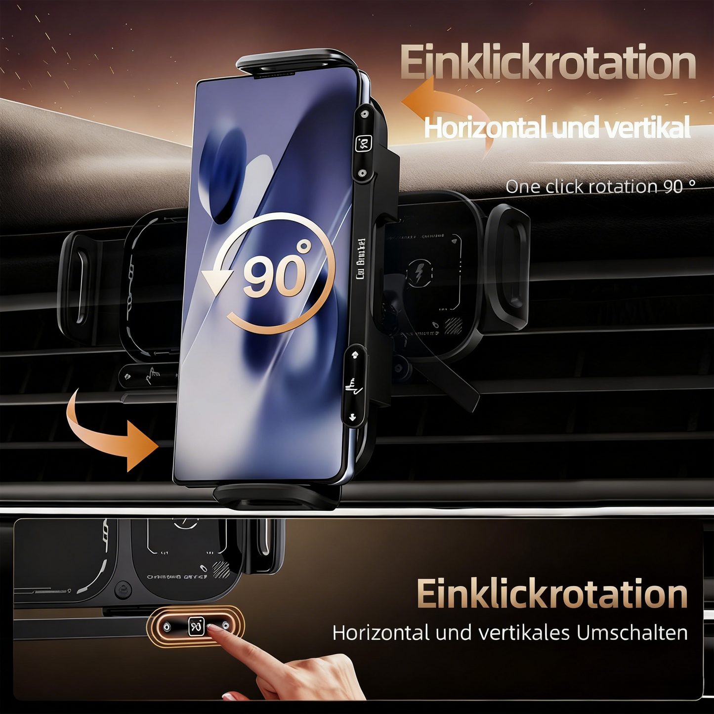 ⚡15W kabelloses Schnellladekfz-Handyhalterung für faltbare und normale Smartphones