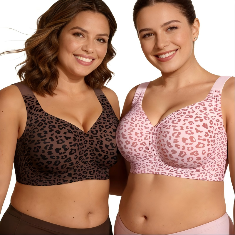 👙🐆 50% RABATT! Damen Bügelfreier BH mit Leopardenmuster – 3D-Halt, Memory-Foam & Formgebung | M–5XL ✨