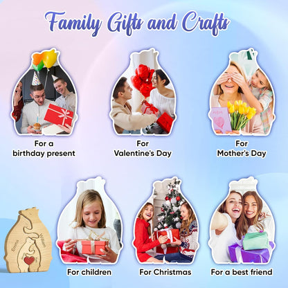 🧩❤️🫂Bärenfamilie Umarmung Holzdekoration für Kinder🐻🎁