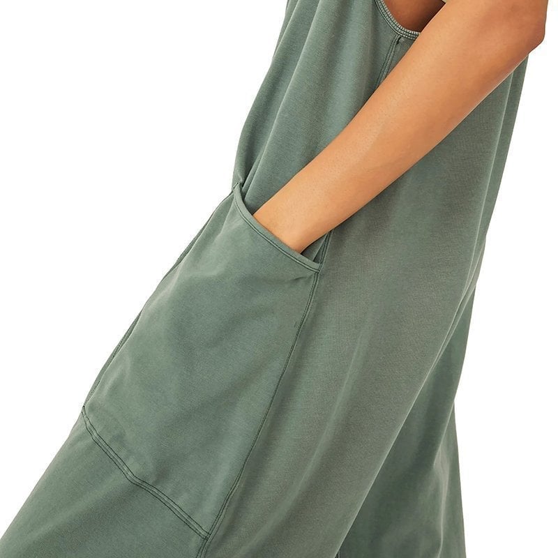 👗✨ 50% RABATT! Minimalistischer Overall mit Taschen und V-Ausschnitt – Schlicht, elegant & perfekt für Alltag, Büro & Freizeit 🌿