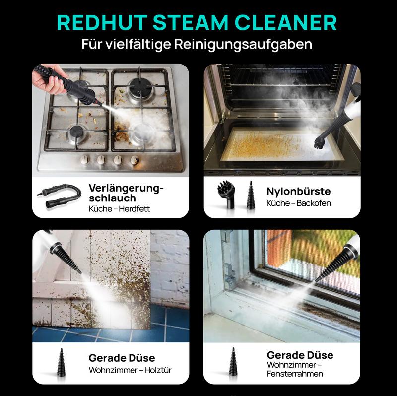 💎 53% RABATT! 💎 Hand-Multiflächen-Dampfreiniger mit Druckboost – 12-teiliges Set, Chemiefrei & 99,9 % Keimabtötung