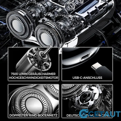 🔥 💦 Scharfer, bartloser, wasserdichter, tragbarer, schnell aufladbarer USB-Rasierer für Herren