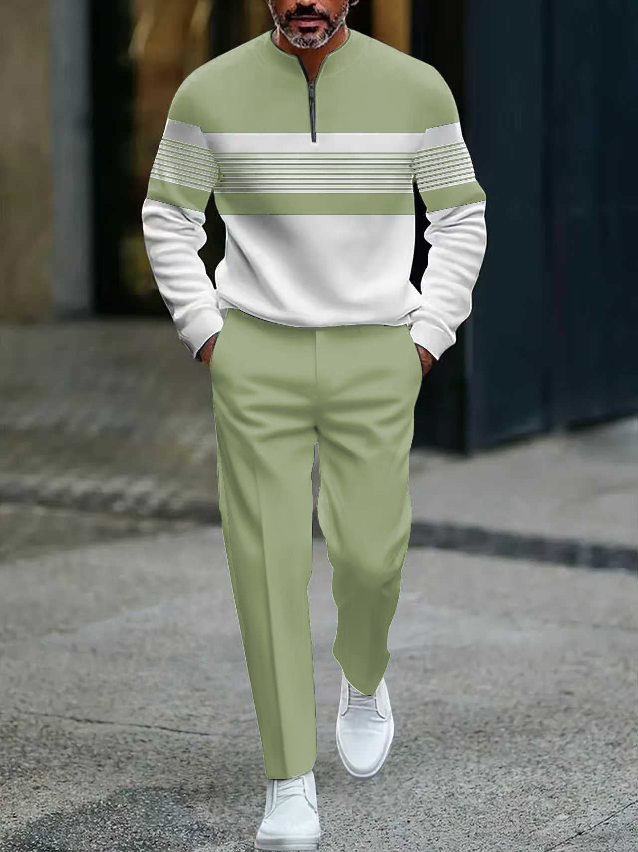 Herren-Set: Pullover mit grafischem Druck und Hose