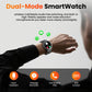 Herren Smartwatch im Militärstil mit 1100‑mAh‑Akku, 1,7‑Zoll‑AMOLED‑Display, LED‑Taschenlampe, IP68 wasserdicht, Fitnessuhr mit Telefonfunktion, über 110 Sportmodi, Herzfrequenz /Schlafüberwachung, kompatibel mit iOS und Android